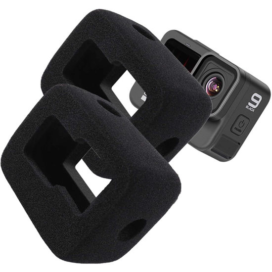 Picture of [2 Pack] Hero 12 11 10 9 Foam Windslayer Housing Case, Windscreen Windshield Windslayer Cover Housing Frame Case Compatible for Gopro Hero 9 10 11 12 Housing Frame Case Video Noise Reduction Accessory