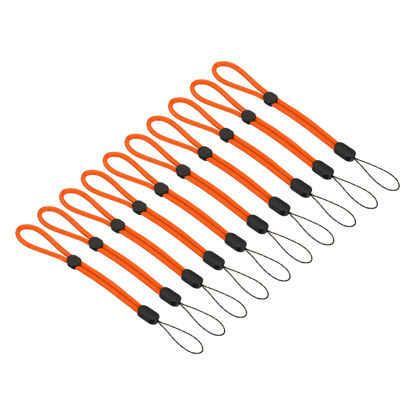 Picture of PATIKIL 200mm 8 Inch Hand Wrist Strap Lanyards, 20 Pcs Nylon Adjustable Wristlet String Cord for Cellphone Flashlight USB Key Chain Camera Bottom, Orange