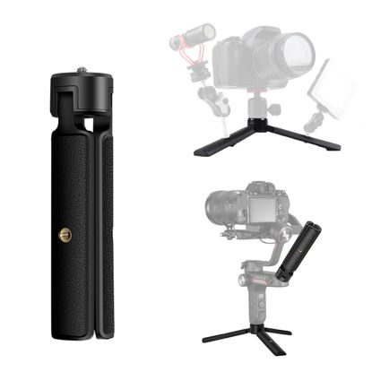 Picture of Akeipho Mini Tabletop Tripod for Gimbal/DSLRs, Desktop Tripod Stand Handle Grip for DJI Ronin S/SC, Zhiyun Weebill S/Smooth, Osmo Mobile with Extended 1/4" Screw Holes