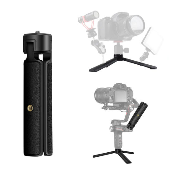 Picture of Akeipho Mini Tabletop Tripod for Gimbal/DSLRs, Desktop Tripod Stand Handle Grip for DJI Ronin S/SC, Zhiyun Weebill S/Smooth, Osmo Mobile with Extended 1/4" Screw Holes