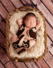 Picture of Vomdrok Newborn Photography Props Outfits Cute Cowboy Hat Shoe Set Infant Baby Boy Girl Photoshoot Props Costume (dark brown)