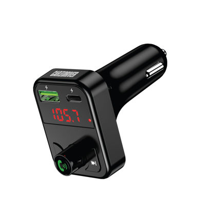 Picture of Car and Driver Wireless FM Transmitter | Hands-Free Calling, Built-in Mic | Dual USB 4.8A Charging Power | Stream Music & Phone from Car Stereo via Bluetooth 5.3 | Plugs into 12V Lighter Socket