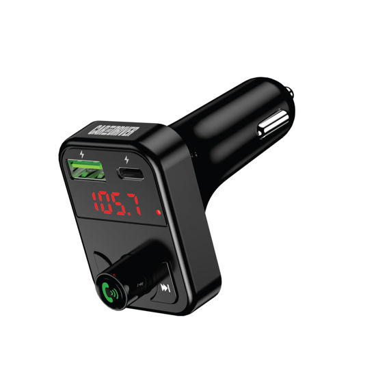 Picture of Car and Driver Wireless FM Transmitter | Hands-Free Calling, Built-in Mic | Dual USB 4.8A Charging Power | Stream Music & Phone from Car Stereo via Bluetooth 5.3 | Plugs into 12V Lighter Socket