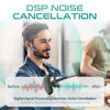 Picture of Wireless Headset Earpiece with USB Dongle & Noise Cancelling Mic for PC, Phone, Bluetooth Headphones Over-Ear with Microphone for Zoom Meetings, Work from Home, Trucker Use