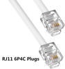 Picture of AIMIJIA Phone Cord, 6P4C Black Phone Telephone Extension Cord Cable Line Wire RJ11 6P4C Modular Plug for Landline Telephone Modem Accessory (33ft with Cable Clip Holders-White)