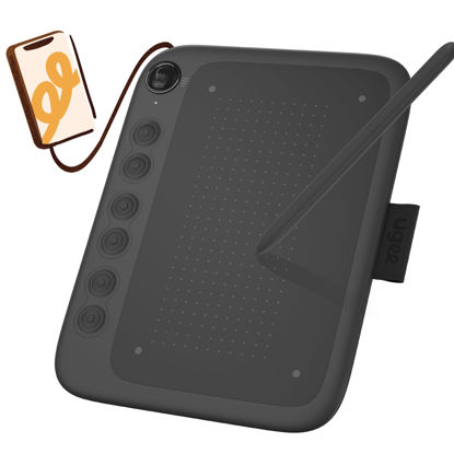 Picture of UGEE Q6 6.5x4 inch Drawing Tablet for Android Phone with 6 Hot Keys,Graphic Tablet Adjustable Drawing Mode Writing Tablet Mobile Drawing/Online Class/Office Notes Compatible with Mac/Windows/Chrome