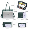 Picture of Keyli Laptop Tote Bag for Women Christmas Gifts Waterproof Leather Work Laptop Briefcase with Built-in USB Charging Port Computer Shoulder Bags Fits 15.6 Inch, Business Handbag Purse 4pcs Set Green