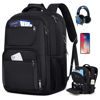 Picture of Travel Laptop Backpack, 17 Inch Extra Large Laptop Backpack with USB Charging Hole 45L Anti Theft Travel Backpack Water Resistant College Business Computer Bag Fit 17.3 Inch Laptop for Men Women Black