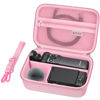 Picture of BOVKE Carrying Case for Sony ZV-1 / ZV-1F / ZV-1 II Vlog Digital Camera & Bluetooth Grip Vlogger Accessory Kit for Vlogging YouTube Live Video Streaming, Mesh Pocket for USB Cables Charger, Pink