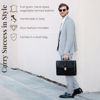 Picture of Time Resistance Leather Briefcase - Italian Full Grain Leather Bag - Genuine Leather Laptop Bag - Briefcase for Men and Women (Black)