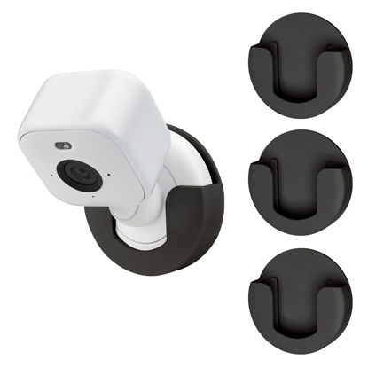 Picture of 3 Pack No-Drill Wall Mount for Blink Mini/Mini 2 /Blink Outdoor (3rd Gen) /Blink Outdoor 4(4th Gen), Strong Adhesive Camera Mount Bracket, No Screws, Easy to Install (Black)