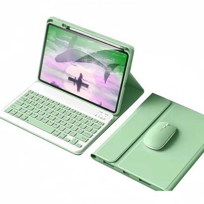 Picture of kaidisen Keyboard Case Mouse for 2022 iPad 10th Generation 10.9 inch iPad 10 Detachable Cute Color Keyboard Case with Pencil Holder,Mint Green