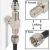 Picture of Kaunosta F Type 3 Way Coaxial Connectors Male to Female RG6 Combiner F to Dual Coax Adapter for Satellite TV MATV CCTV and Related Consumer Television Products 2PCS