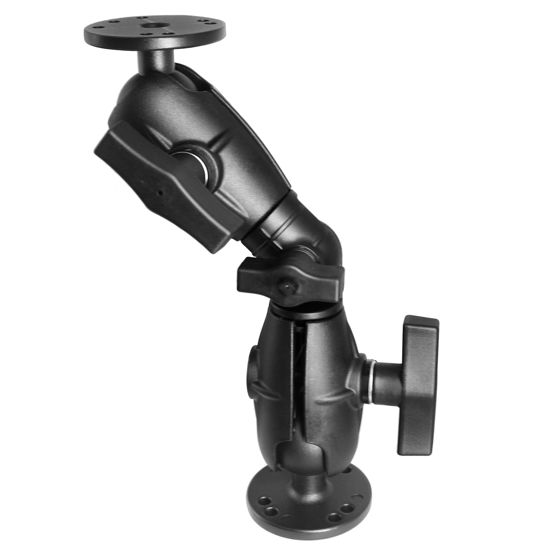 Picture of WINDFRD 1.5" Double Ball Mount with Two AMPS Round Plates, Tablet/Fish Finder Mount, Double Socket Swivel Ratchet Arm with 1.5 inches / 38mm / C Size Ball, Compatible with RAM, Arkon, iBolt and More