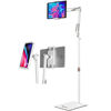 Picture of Spessn Tablet Floor Stand, Overhead Bed Phone Mount, Height Adjustable Universal Metal Tablet Holder, Phone Stand for iPad/iPhoneX/iPad Pro 4.5~12.9 Inch-Screen, Phone, Kindle,4.5-12.9" (Light White