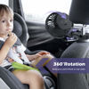 Picture of Electric Car Fans for Rear Seat Passenger with 4 Speeds, Portable Rechargeable Vehicle Fan for Car Seat, Battery Operated, USB Powered, Ultra Quiet, Powerful, 360° Rotatable,for SUV, RV,Truck, Camping