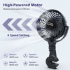 Picture of Electric Car Fans for Rear Seat Passenger with 4 Speeds, Portable Rechargeable Vehicle Fan for Car Seat, Battery Operated, USB Powered, Ultra Quiet, Powerful, 360° Rotatable,for SUV, RV,Truck, Camping