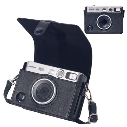 Picture of WOGOZAN Mini EVO Protective Case for Fujifilm Instax Mini EVO Hybrid Instant Camera Case, Mini PU Leather Bag Cover with Removable Shoulder Strap (Black)