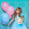 Picture of BRAVESHINE Party Decorations Iridescent Foil Fringe Backdrop - 2 Packs 3.2 x 6.5 ft Holographic Tinsel Backdrop Party Streamers Curtain for Birthdays Mermaid Sea Frozen Christmas Parties - Clear Blue