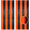 Picture of BRAVESHINE Tinsel Photo Backdrop Curtains - 2 Pack 3.2x8.2ft Black Orange Foil Fringe Streamer Curtain for Birthdays, Halloweens, Basketball, Pumpkins, Home, Indoor or Outdoor Party Decorations