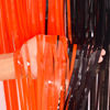 Picture of BRAVESHINE Tinsel Photo Backdrop Curtains - 2 Pack 3.2x8.2ft Black Orange Foil Fringe Streamer Curtain for Birthdays, Halloweens, Basketball, Pumpkins, Home, Indoor or Outdoor Party Decorations