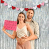 Picture of BRAVESHINE Silver Streamers Party Backdrop Decorations - 2Pcs 3.2x8.2ft Tinsel Foil Fringe Curtain Backdrop for Christmas/New Years/Birthdays/Bachelorette/Anniversary/Engagement/Dancing Ball Decor