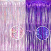 Picture of BRAVESHINE 1 Purple 1 Pink Streamers Party Photo Backdrop - 3.2 ft x 8.2 ft Metallic Tinsel Foil Fringe Curtains for Valentine’s Day/Women Birthdays/Engagement/Bridal Shower/Bachelorette Decorations