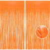 Picture of Foil Fringe Curtains Halloweens Party Decorations - Orange Tinsel Photo Backdrop Party Streamers for St Patricks Day, Birthdays, Fall, Pumpkin Theme, Thanksgiving, Basketball Party Decorations