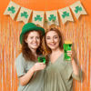 Picture of Foil Fringe Curtains Halloweens Party Decorations - Orange Tinsel Photo Backdrop Party Streamers for St Patricks Day, Birthdays, Fall, Pumpkin Theme, Thanksgiving, Basketball Party Decorations