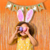 Picture of Foil Fringe Curtains Halloweens Party Decorations - Orange Tinsel Photo Backdrop Party Streamers for St Patricks Day, Birthdays, Fall, Pumpkin Theme, Thanksgiving, Basketball Party Decorations