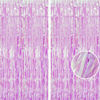 Picture of BRAVESHINE Clear Purple Party Decorations Iridescent Foil Curtain - 2 Pack 3.2 x 6.5 ft Holographic Tinsel Backdrop Party Streamers Curtains for Birthdays Valentine’s Bachelorette Bridal Shower Decor
