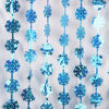 Picture of BRAVESHINE Blue Party Snowflake Backdrop - 2 Pack Hanging Foil Fringe Snow Flakes Party Streamers Curtain for Christmas Winter-Themed Frozen Birthday Baby Shower Holiday New Year Party Decorations
