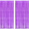 Picture of BRAVESHINE Tinsel Photo Backdrop Curtains - 2Pcs 3.2x8.2ft Macaron Purple Foil Fringe Streamer Curtain for Birthdays Bachelorette Valentines Mermaid Butterfly Party Decorations