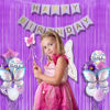 Picture of BRAVESHINE Tinsel Photo Backdrop Curtains - 2Pcs 3.2x8.2ft Macaron Purple Foil Fringe Streamer Curtain for Birthdays Bachelorette Valentines Mermaid Butterfly Party Decorations