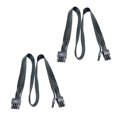 Picture of Certusfun PCIE Cable for Corsair, 65CM Male to Male 8 Pin to 6+2 Pin GPU Power Cable for Thermaltake, ARESGAME Modular Power Supply (25'') (2-Pack Black 18AWG)