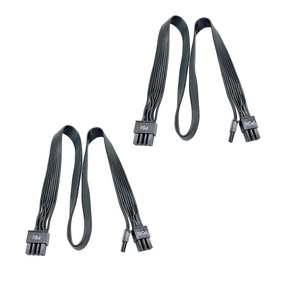 Picture of Certusfun PCIE Cable for Corsair, 65CM Male to Male 8 Pin to 6+2 Pin GPU Power Cable for Thermaltake, ARESGAME Modular Power Supply (25'') (2-Pack Black 18AWG)