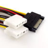 Picture of OHKIKOME 2pcs SATA Male to Dual 4pin Molex Female Power Adapter Cable 15 Pin SATA Extension Cable for HDD/SSD/SD ROM (20cm)