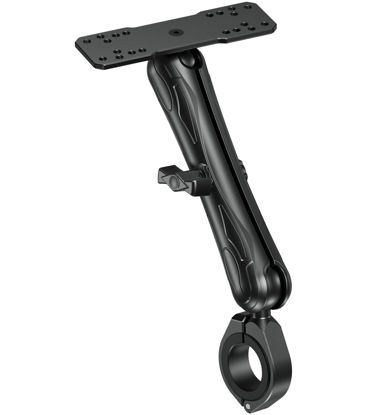 Picture of VAZESWIN Aluminum Alloy 1.5" Ball Fish Finder Mount with Bar Clamp Base Fit 1.5'' 1.75'' 1.85'' 2'' 2.1'' Round Rail, 9.1" Long Arm Marine Electronic Mount for Garmin, Lowrance, Humminbird, Raymarine