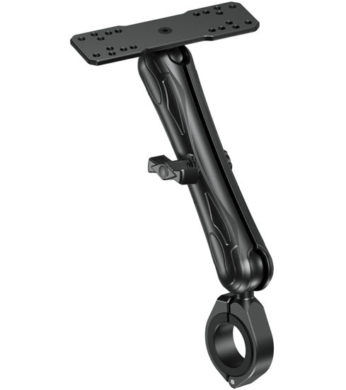 Picture of VAZESWIN Aluminum Alloy 1.5" Ball Fish Finder Mount with Bar Clamp Base Fit 1.5'' 1.75'' 1.85'' 2'' 2.1'' Round Rail, 9.1" Long Arm Marine Electronic Mount for Garmin, Lowrance, Humminbird, Raymarine
