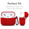 Picture of Lerobo Compatible with AirPods Pro Case Cover,Shock-Proof Silicone Skin Full Protective Cover Compatible for Airpods Pro,Supports Wireless Charging with Durable Carabiner Front LED Visible,Red