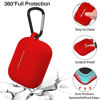 Picture of Lerobo Compatible with AirPods Pro Case Cover,Shock-Proof Silicone Skin Full Protective Cover Compatible for Airpods Pro,Supports Wireless Charging with Durable Carabiner Front LED Visible,Red