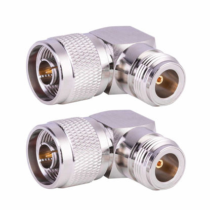 Picture of XRDS -RF N Connector Adapter Right Angle Coax Connectors 90 Degree N Male to N Female RF Coaxial Cable Connector Pack of 2 (NOT for TV)