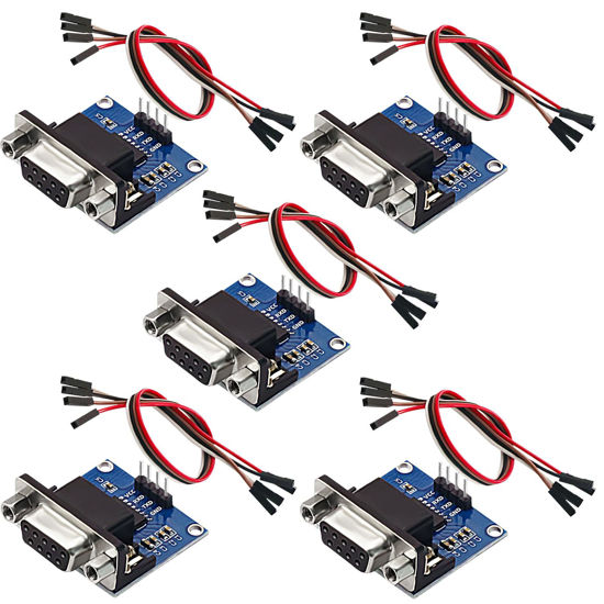 Picture of DaFuRui RS232 to TTL Converter Module，5PCS MAX3232 3.3V to 5V RS2323 COM Serial Prot Board to TTL Connector for Arduino Microcontrollers