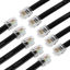 Picture of RIIEYOCA 12 Inch Short RJ12 Straight Wired Cable 6P6C Male to Male Flat Telephone Cord,Compatible with Data and Voice(Black,10Pack)