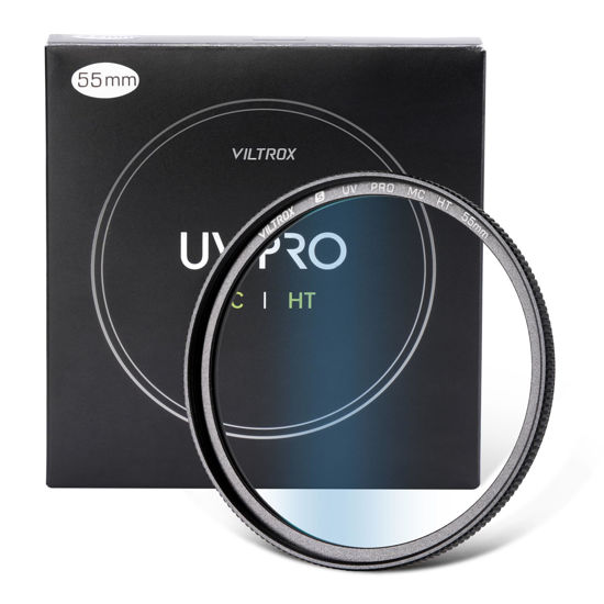 Picture of VILTROX 55mm MC UV Protection Camera Lens Filter, 18 Layer Multi Resistant Nano Coatings, HD/Hydrophobic/Scratch Resistant for Nikon, Canon, Fuji Cameras and More