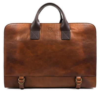 Picture of Time Resistance Leather Briefcase for Laptop Attache Case Messenger Bag for Men and Women (Cognac)