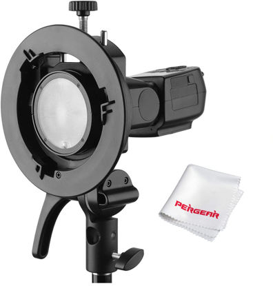 Picture of Godox S2 Bracket S-Type Speedlite Bracket Bowens Mount for Godox V1 AD200Pro AD400Pro AD200 and Other Flashes, Precise Tilt Control, Large Handle, Integrated Umbrella Mount