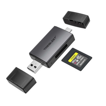 Picture of CFexpress Type A Card Reader, USB 3.2 Gen 2 10Gbps,USB-C& USB-A Port, Compatible with Sony Alpha 1/ Alpha a7S III/Alpha 7 IV A7M4/ FX3/ FX6