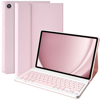 Picture of Keyboard Case for Samsung Galaxy Tab A9 Plus/A9+ 5G 11 Inch 2023, Samsung A9 Plus Tablet Case with Detachable Wireless Bluetooth Keyboard (SM-X210/X216/X218) - Pink