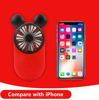 Picture of Kbinter Cute Personal Mini Fan, Handheld & Portable USB Rechargeable Fan Beautiful LED Light, 3 Adjustable Speeds, Portable Holder, for Indoor Outdoor Activities, Cute Mouse 3 Pack (Red+Pink+Yellow)